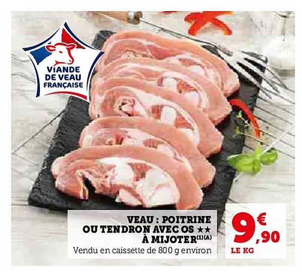 VEAU : POITRINE OU TENDRON AVEC OS À MIJOTER