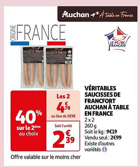 VÉRITABLES SAUCISSES DE FRANCFORT