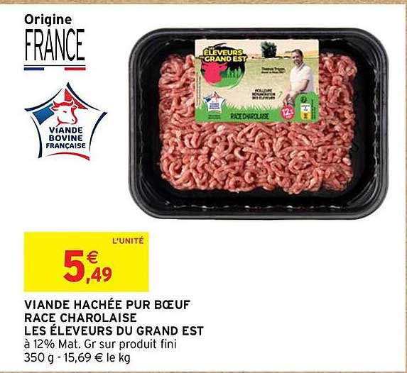 VIANDE HACHÉE PUR BŒUF RACE CHAROLAISE