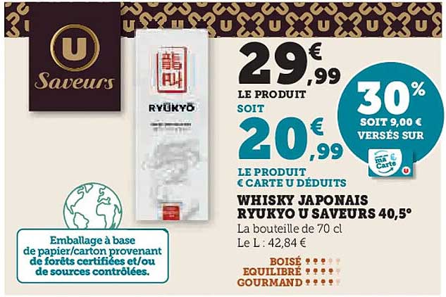 WHISKY JAPONAIS RYUKYO U SAVEURS 40,5°