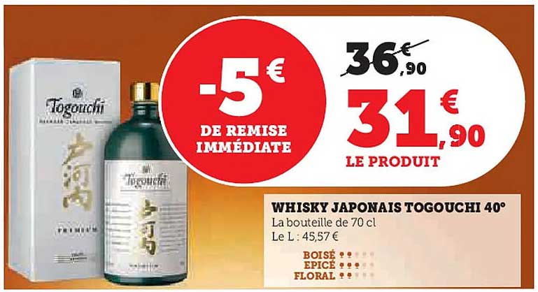 WHISKY JAPONAIS TOGOUCHI 40°