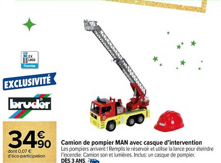 Camion de pompier MAN avec casque d’intervention