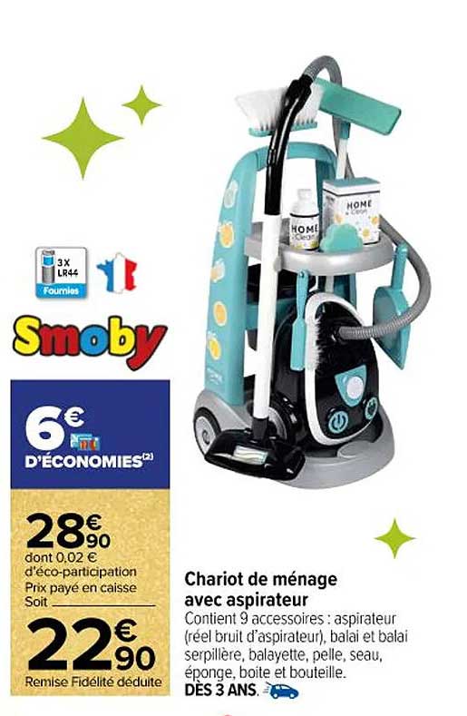 Chariot de ménage avec aspirateur