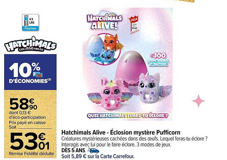 Hatchimals Alive - Éclosion mystère Pufficorn