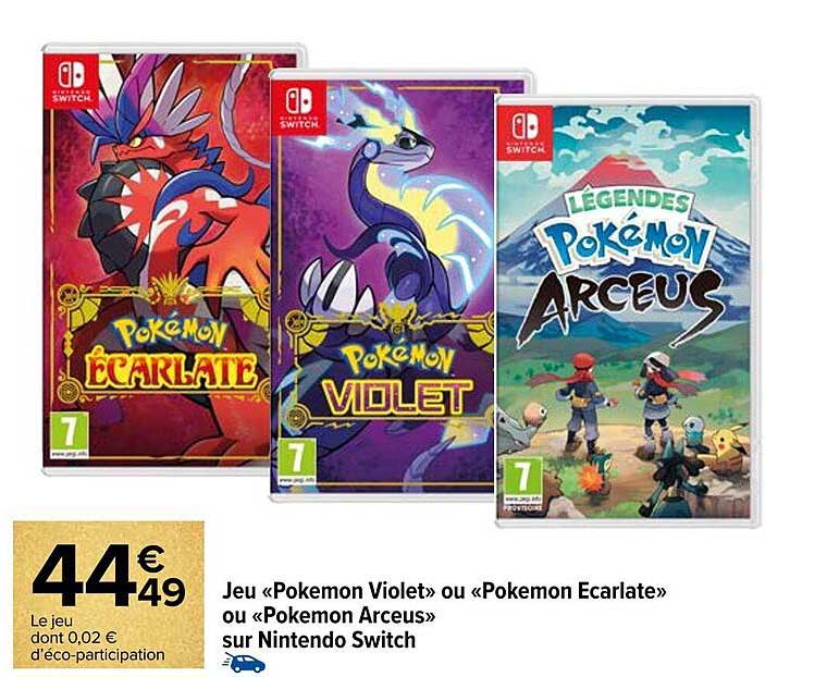 Jeu «Pokemon Violet» ou «Pokemon Écarlate» ou «Pokémon Arceus»