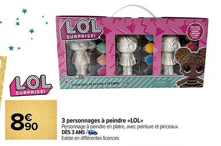 LOL Surprise! 3 personnages à peindre « LOL »