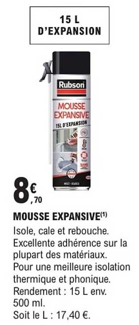 Mousse expansive 15 L d'expansion