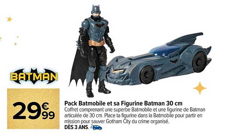 Pack Batmobile et sa Figurine Batman 30 cm