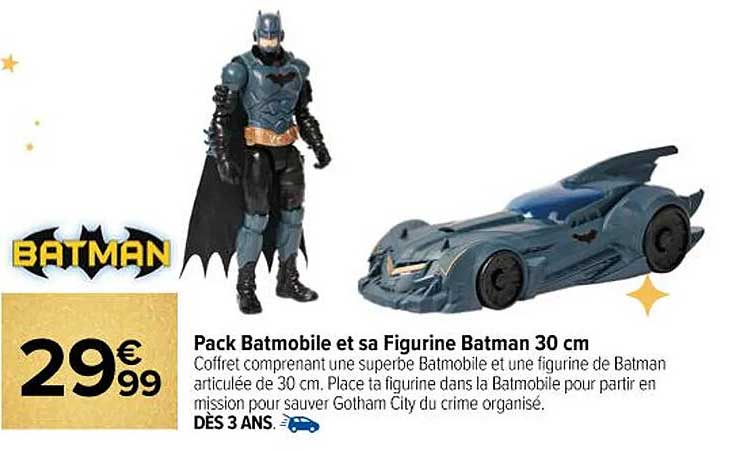 Pack Batmobile et sa Figurine Batman 30 cm