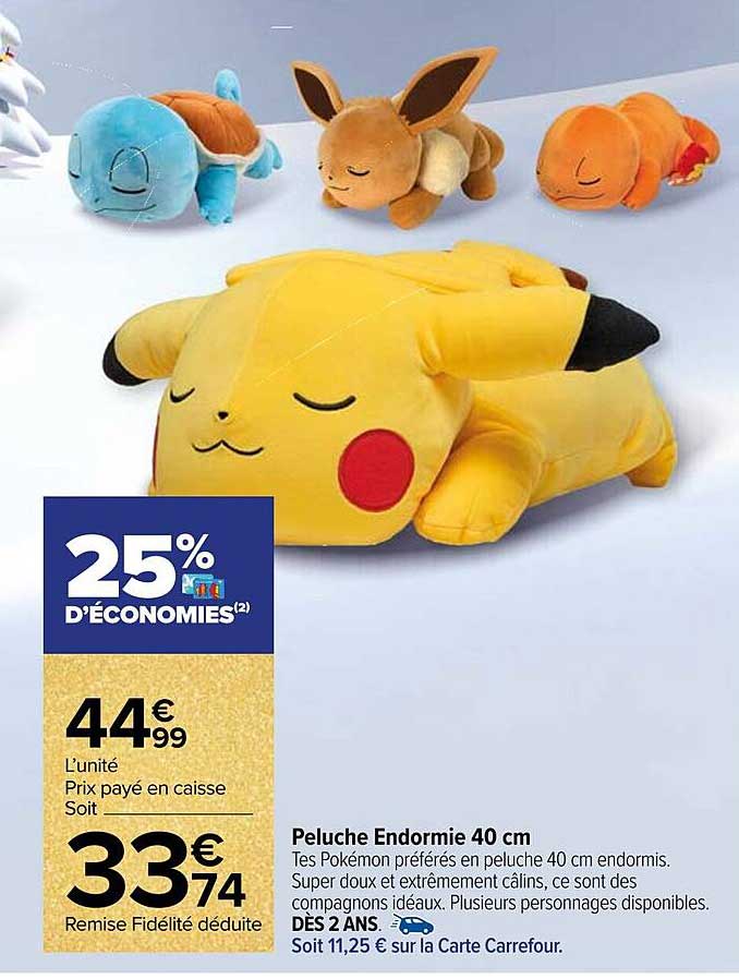 Peluche Endormie 40 cm