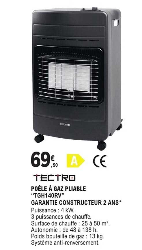 POÊLE À GAZ PLIABLE "TGH140RV"