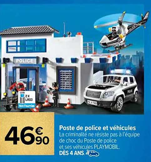 Poste de police et véhicules