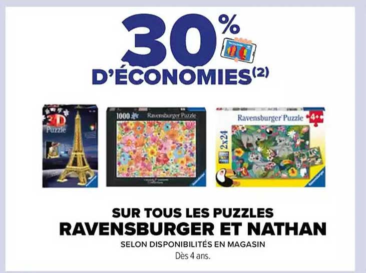 SUR TOUS LES PUZZLES RAVENSBURGER ET NATHAN