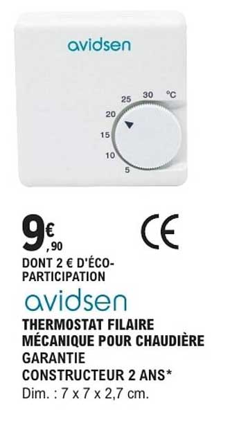 Thermostat filaire mécanique pour chaudière