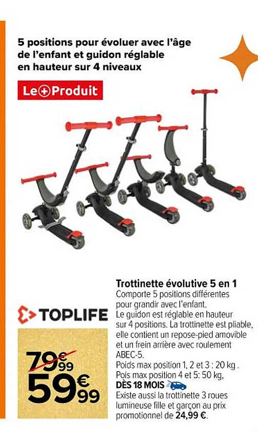 Trottinette évolutive 5 en 1