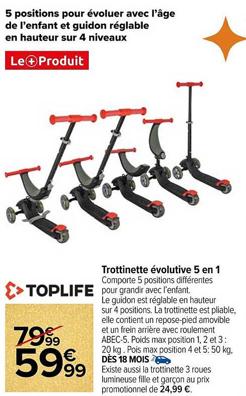 Trottinette évolutive 5 en 1