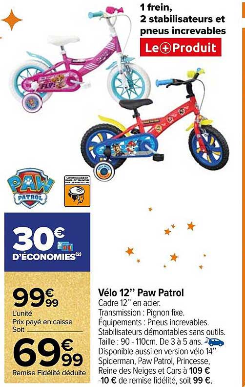 Vélo 12'' Paw Patrol