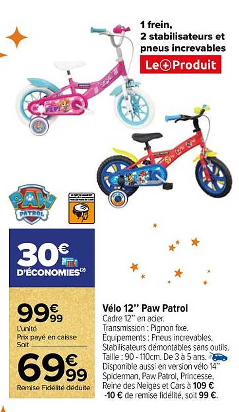 Vélo 12'' Paw Patrol