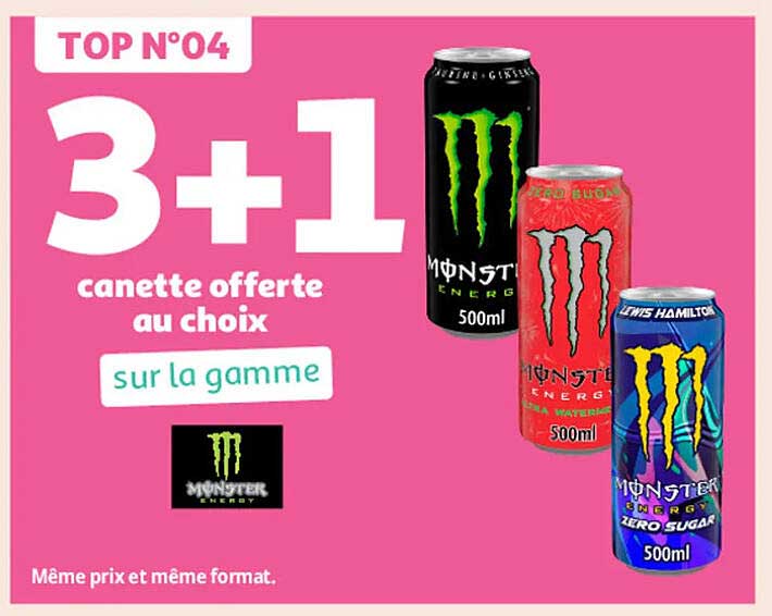 3+1 canette offerte au choix sur la gamme