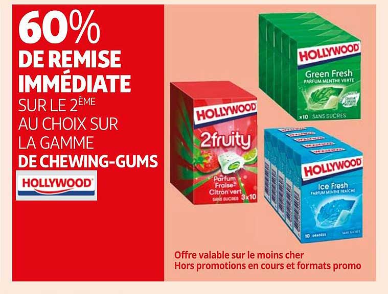 60% DE REMISE IMMÉDIATE SUR LE 2ÈME AU CHOIX SUR LA GAMME DE CHEWING-GUMS