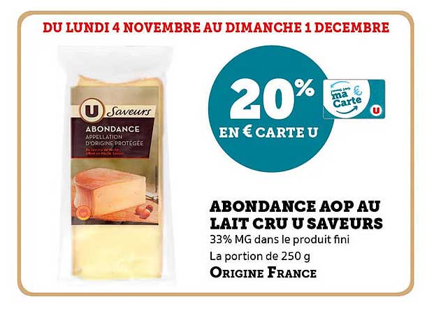 ABONDANCE AOP AU LAIT CRU U SAVEURS