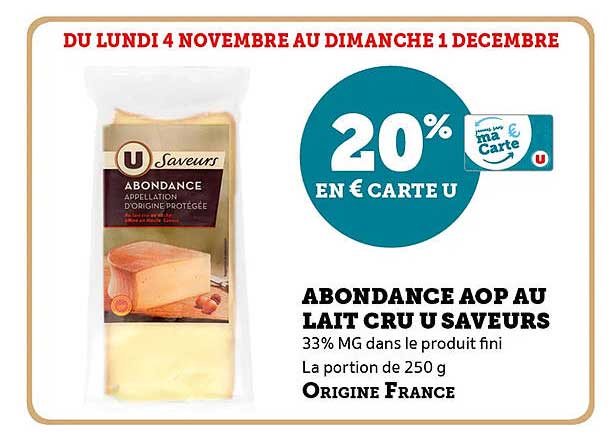 ABONDANCE AOP AU LAIT CRU U SAVEURS