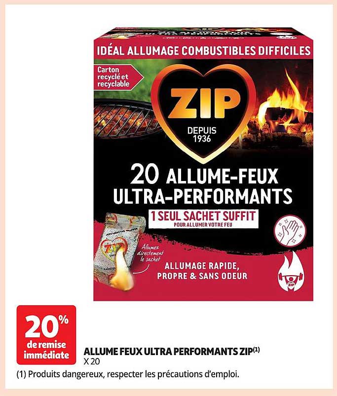 ALLUME FEUX ULTRA PERFORMANTS ZIP X 20