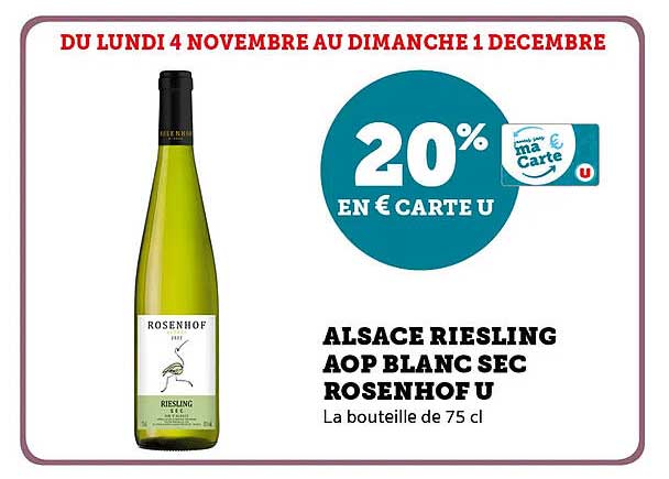 ALSACE RIESLING AOP BLANC SEC ROSENHOF U