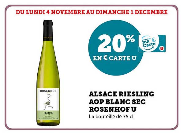 ALSACE RIESLING AOP BLANC SEC ROSENHOF U