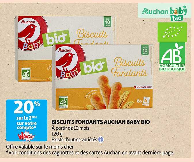 BISCUITS FONDANTS AUCHAN BABY BIO