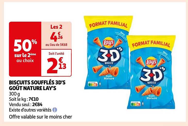 BISCUITS SOUFFLÉS 3D'S GOÛT NATURE LAY'S