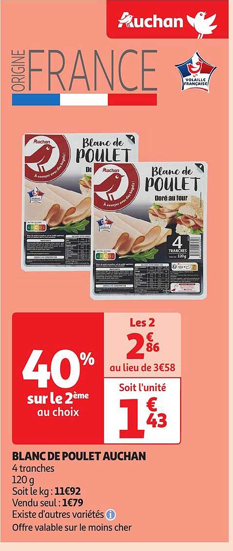 BLANC DE POULET AUCHAN