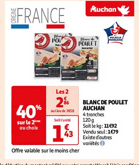 BLANC DE POULET AUCHAN