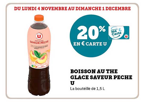 BOISSON AU THÉ GLACE SAVEUR PÊCHE U