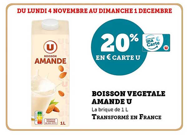 BOISSON VÉGÉTALE AMANDE U