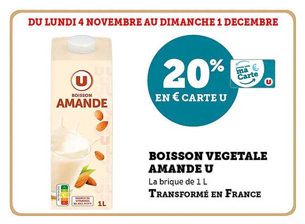 BOISSON VEGETALE AMANDE U