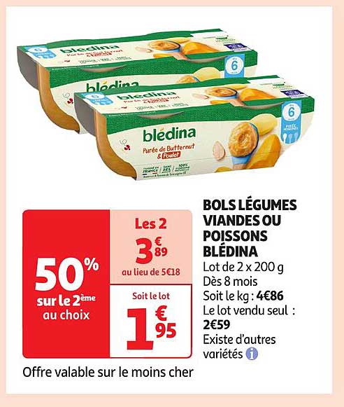 BOLS LÉGUMES VIANDES OU POISSONS BLÉDINA