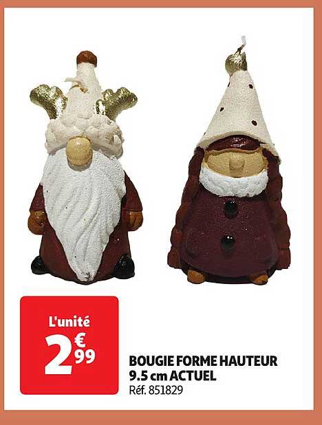 BOUGIE FORME HAUTEUR 9.5 cm ACTUEL