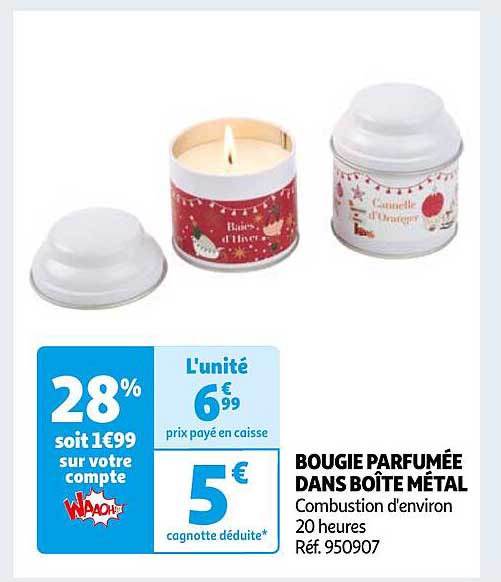 BOUGIE PARFUMÉE DANS BOÎTE MÉTAL