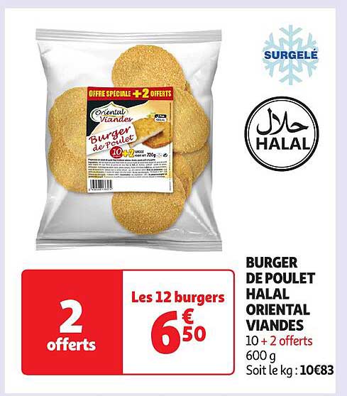 BURGER DE POULET HALAL ORIENTAL VIANDES