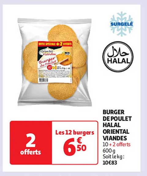 BURGER DE POULET HALAL ORIENTAL VIANDES