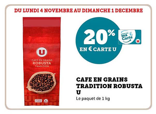 CAFE EN GRAINS TRADITION ROBUSTA U