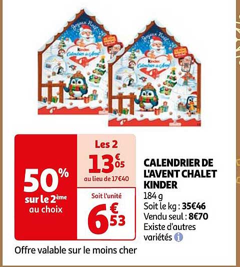 CALENDRIER DE L'AVENT CHALET KINDER