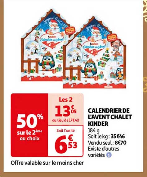 CALENDRIER DE L'AVENT CHALET KINDER