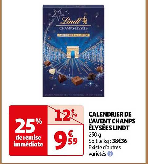 CALENDRIER DE L'AVENT CHAMPS ÉLYSÉES LINDT