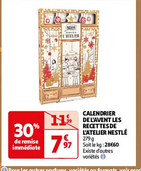 CALENDRIER DE L'AVENT LES RECETTES DE L'ATELIER NESTLÉ