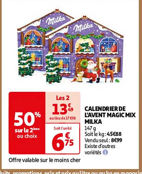 CALENDRIER DE L'AVENT MAGIC MIX MILKA