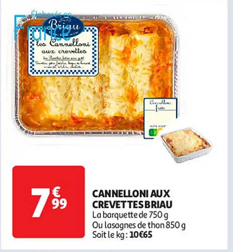 CANNELLONI AUX CREVETTES BRIAU