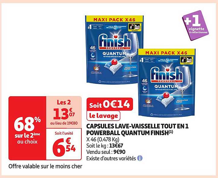 CAPSULES LAVE-VAISSELLE TOUT EN 1 POWERBALL QUANTUM FINISH