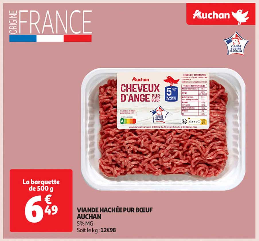 CHEVEUX D'ANGE PUR BŒUF AUCHAN